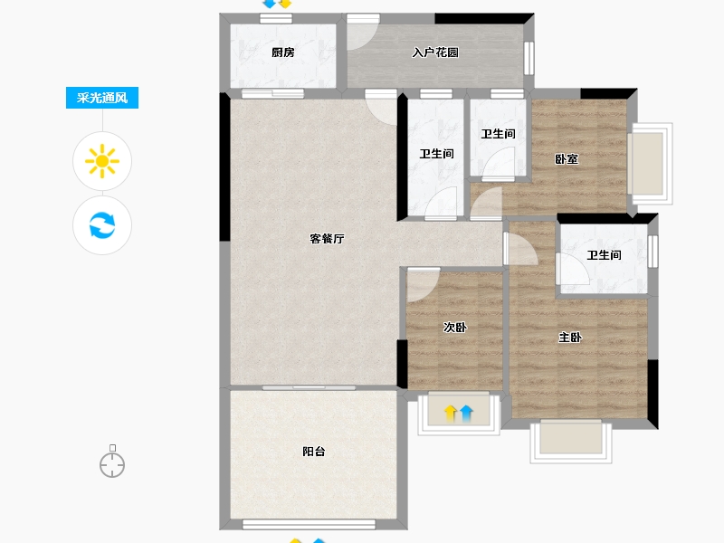 广东省-江门市-御凯名都-92.12-户型库-采光通风