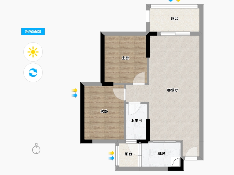 广东省-清远市-弘景嘉园-58.50-户型库-采光通风