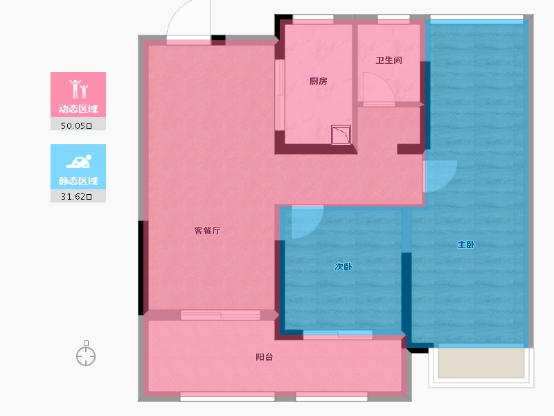 安徽省-六安市-绿地未来城-72.80-户型库-动静分区