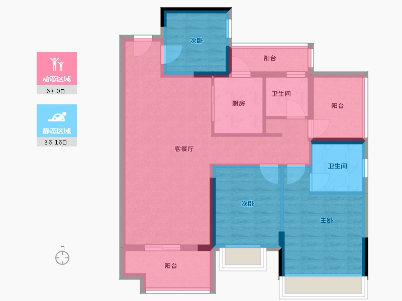 广东省-江门市-敏捷·云锦-87.92-户型库-动静分区