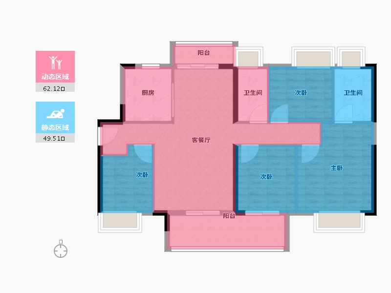 广东省-江门市-大悦城·新悦锦云-101.00-户型库-动静分区