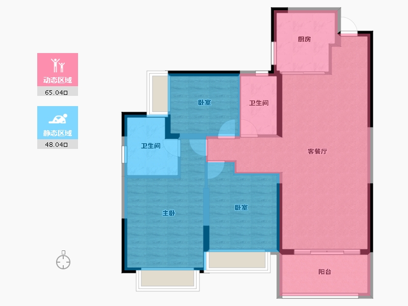 广东省-江门市-江门恒大悦珑湾-102.24-户型库-动静分区