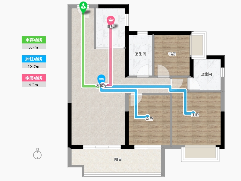 广东省-江门市-融创潭江首府-79.67-户型库-动静线