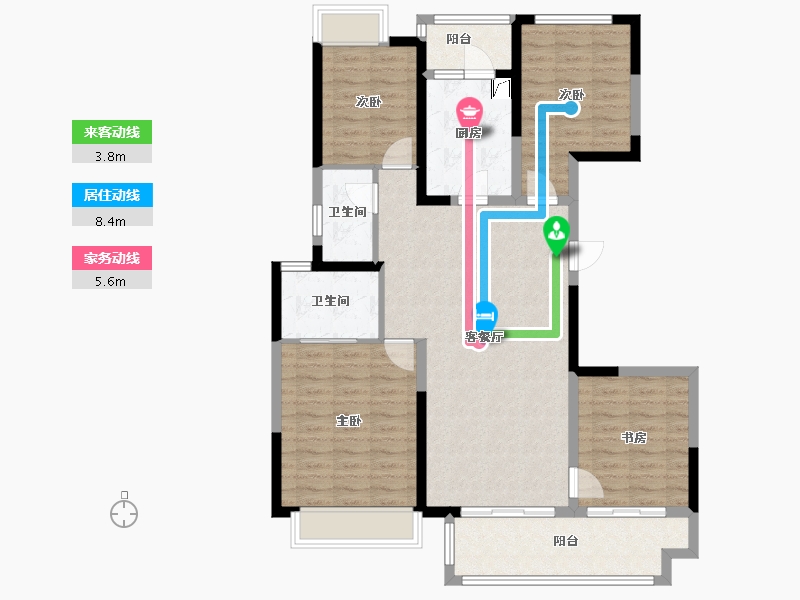 云南省-思茅市-金科碧桂园珑樾府-112.34-户型库-动静线