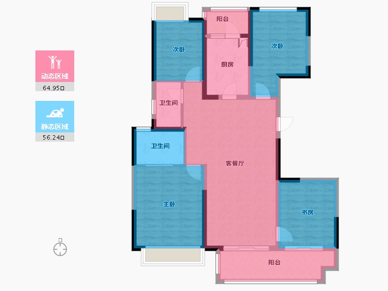 云南省-思茅市-金科碧桂园珑樾府-112.34-户型库-动静分区