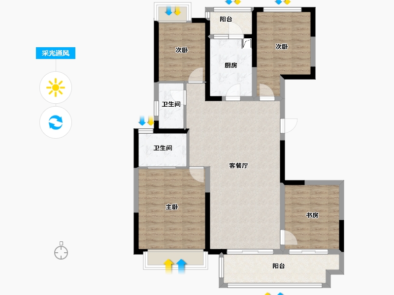 云南省-思茅市-金科碧桂园珑樾府-112.34-户型库-采光通风