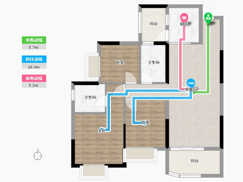 四川省-绵阳市-恒大翡翠湾-92.91-户型库-动静线