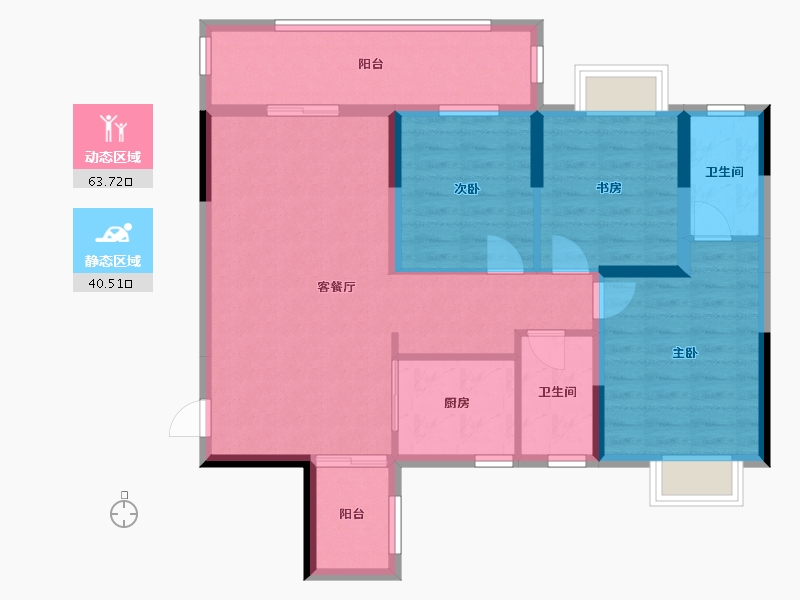 广西壮族自治区-桂林市-交投地产·兴进漓江悦府-87.66-户型库-动静分区