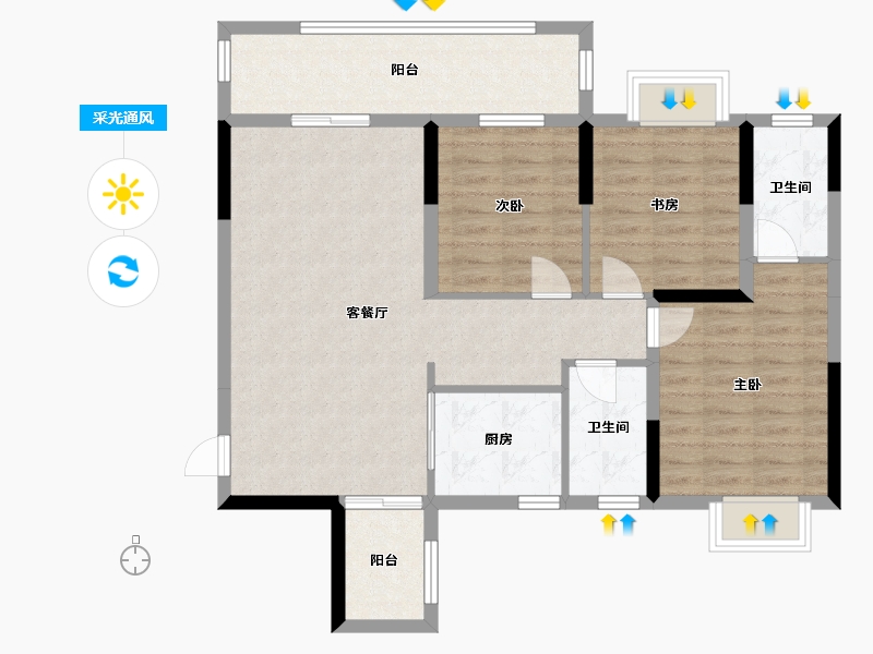 广西壮族自治区-桂林市-交投地产·兴进漓江悦府-87.66-户型库-采光通风