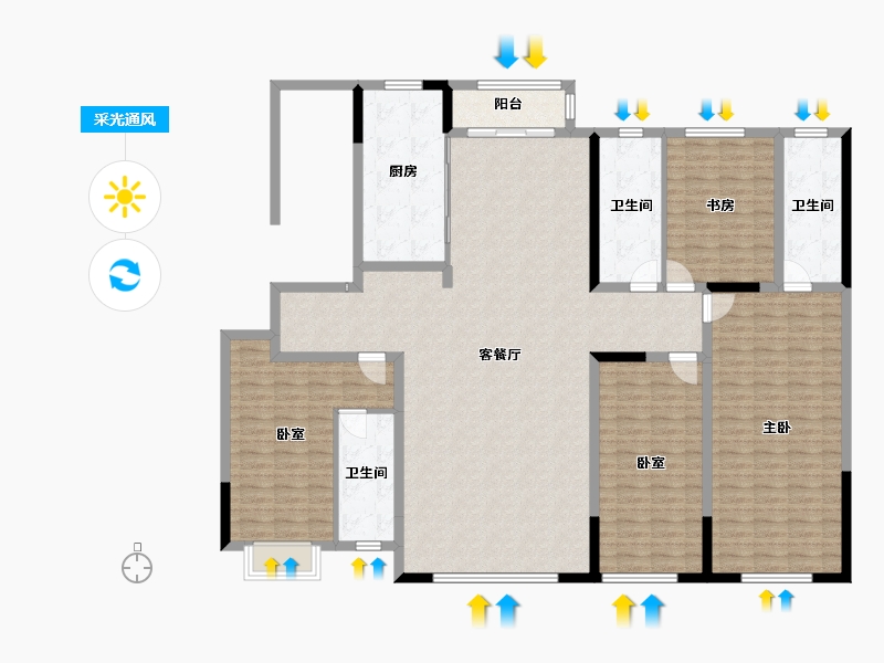 河北省-沧州市-正康开元一品-181.60-户型库-采光通风