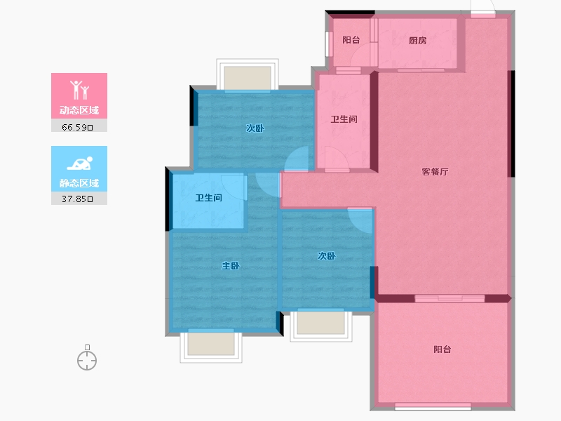 广东省-江门市-御凯名都-94.32-户型库-动静分区