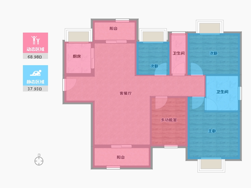 广东省-江门市-骏景湾领峰-95.39-户型库-动静分区