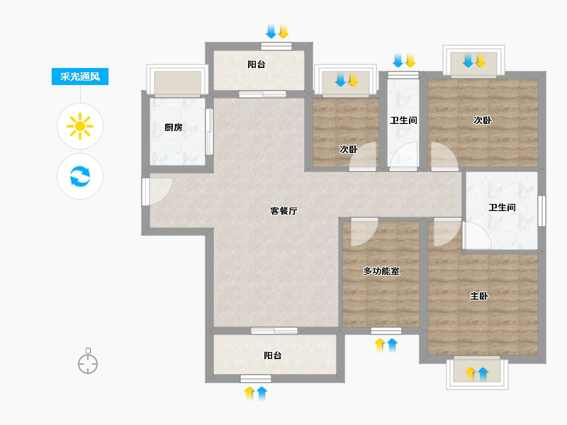 广东省-江门市-骏景湾领峰-95.39-户型库-采光通风