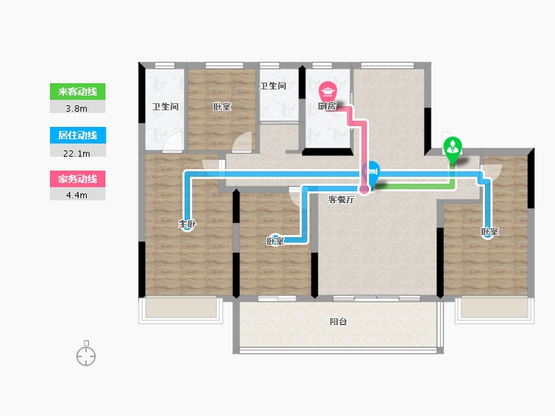 安徽省-阜阳市-碧桂园书香雅苑-119.20-户型库-动静线