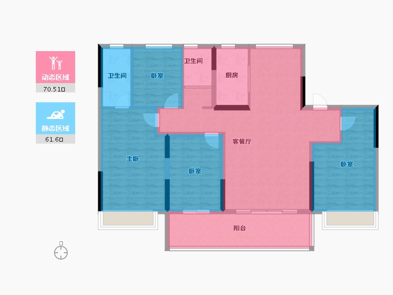 安徽省-阜阳市-碧桂园书香雅苑-119.20-户型库-动静分区