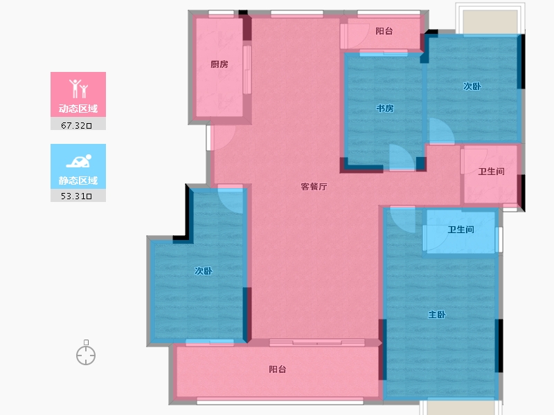 江西省-赣州市-书香华府-113.00-户型库-动静分区