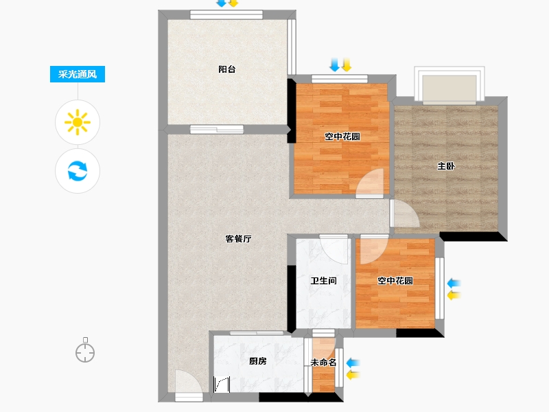 广东省-江门市-新熙花园-67.76-户型库-采光通风