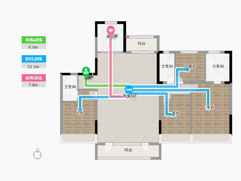 辽宁省-朝阳市-碧桂园凌云府-156.21-户型库-动静线