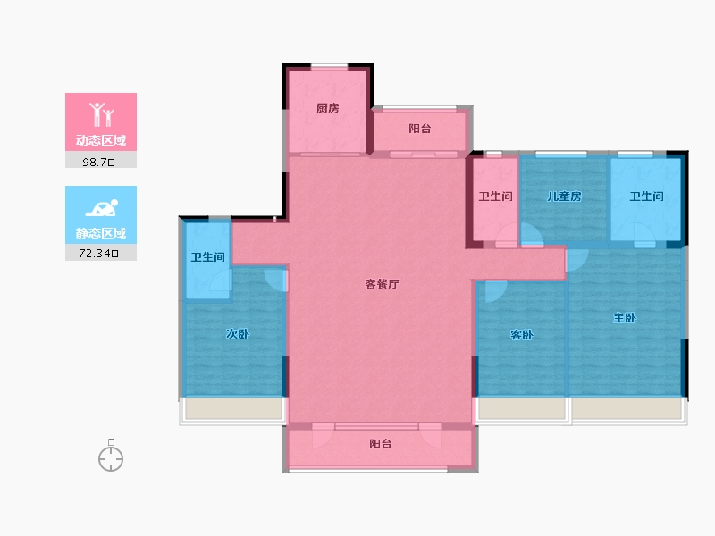 辽宁省-朝阳市-碧桂园凌云府-156.21-户型库-动静分区