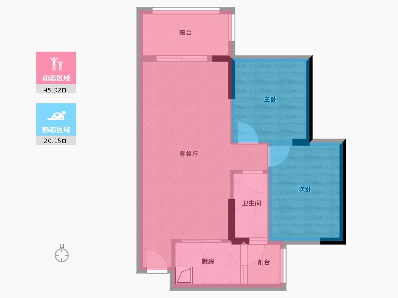 广东省-清远市-弘景嘉园-58.05-户型库-动静分区