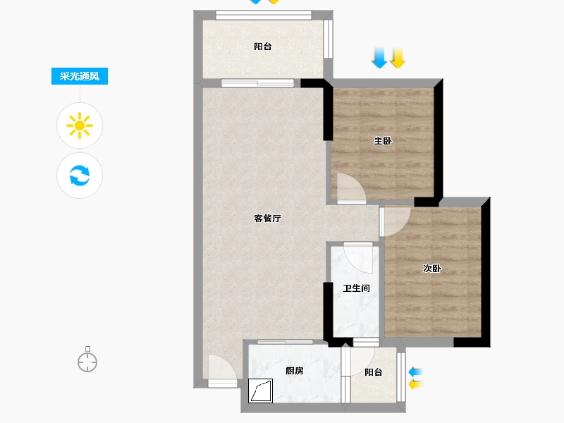 广东省-清远市-弘景嘉园-58.05-户型库-采光通风