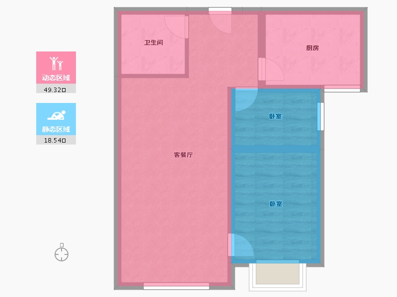 新疆维吾尔自治区-乌鲁木齐市-米古里-60.58-户型库-动静分区