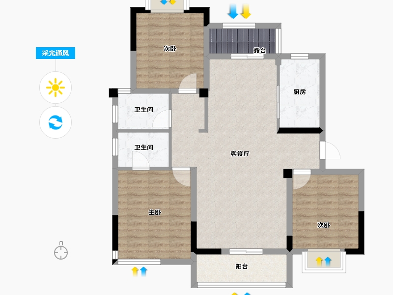 湖北省-武汉市-武汉中国健康谷-95.48-户型库-采光通风