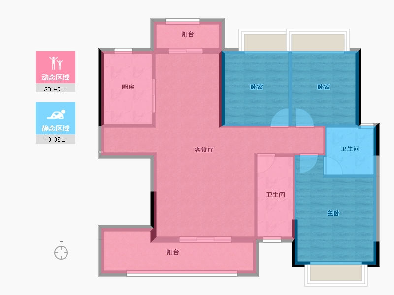 湖南省-郴州市-鑫盛仁城华府-97.91-户型库-动静分区