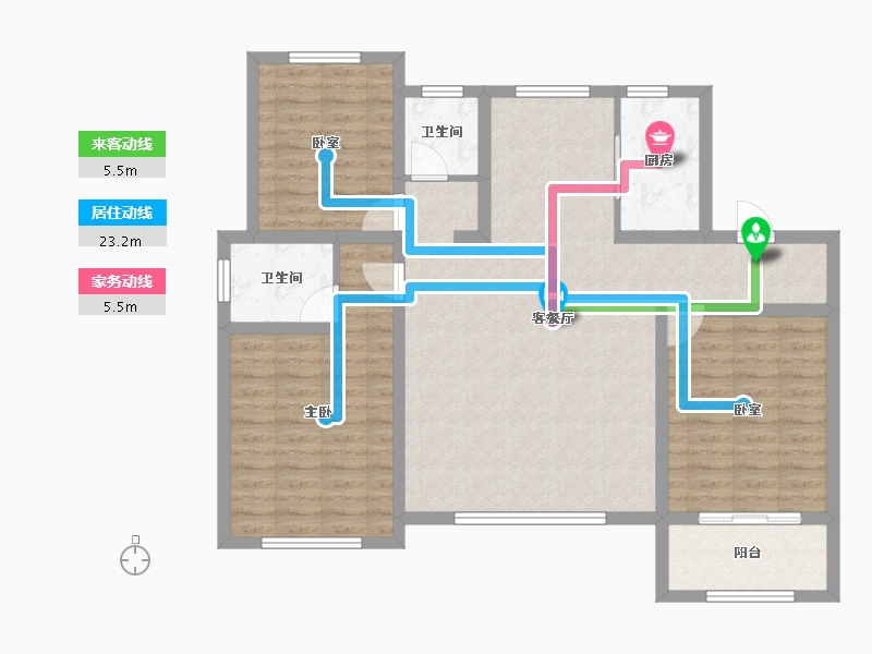 河北省-沧州市-奥莱领世郡-102.08-户型库-动静线