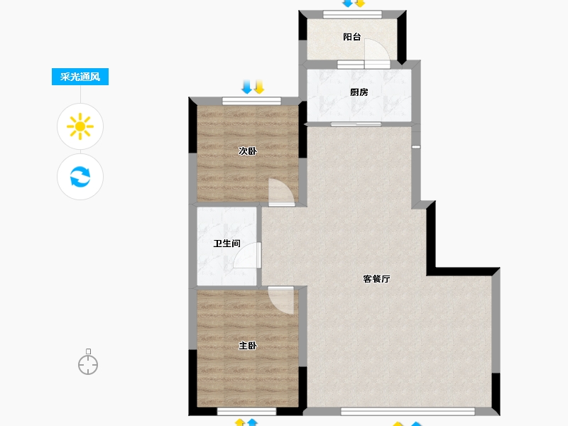 辽宁省-铁岭市-弘业悦府-74.00-户型库-采光通风