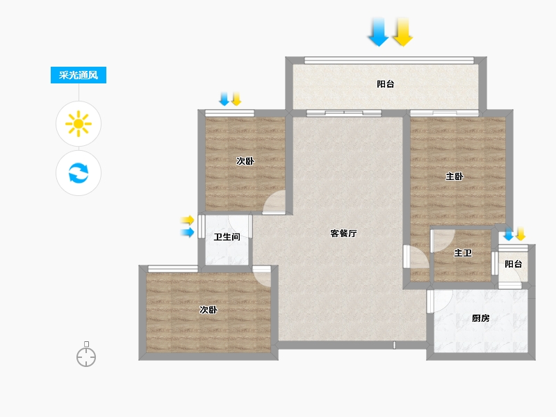 四川省-成都市-成都长虹天樾-94.47-户型库-采光通风