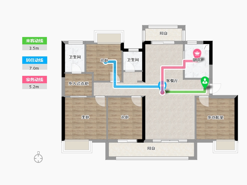 福建省-三明市-港务山水瑞晟园-100.99-户型库-动静线