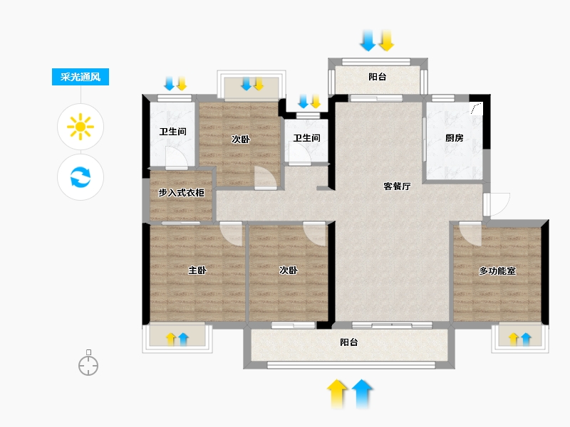 福建省-三明市-港务山水瑞晟园-100.99-户型库-采光通风