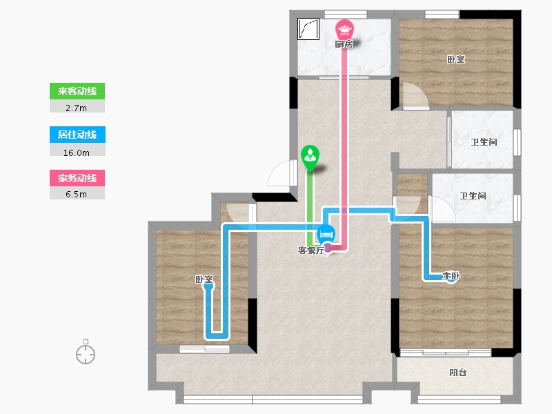 河北省-沧州市-碧桂园迎宾府-89.46-户型库-动静线