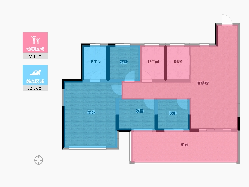 浙江省-台州市-众安未来社区-111.54-户型库-动静分区