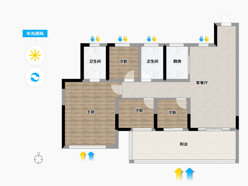 浙江省-台州市-众安未来社区-111.54-户型库-采光通风