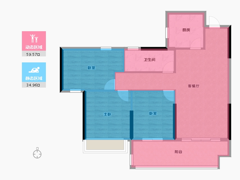 安徽省-阜阳市-东湖世纪城-85.61-户型库-动静分区