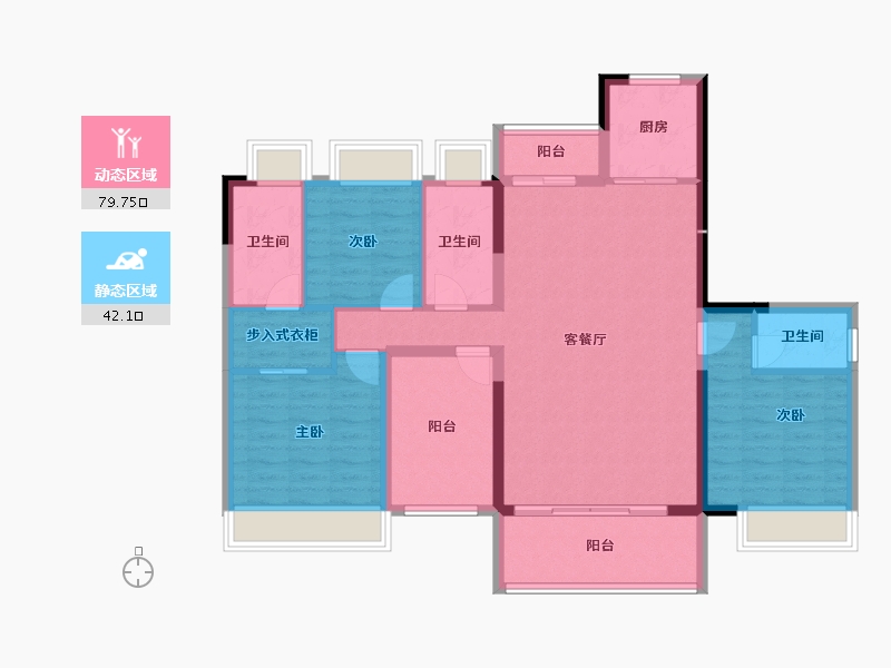 广东省-江门市-江门华发四季-109.48-户型库-动静分区