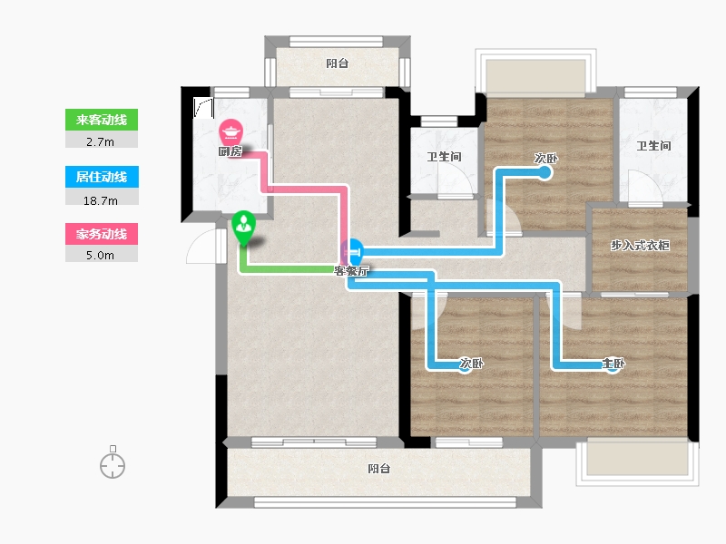 福建省-三明市-港务山水瑞晟园-84.00-户型库-动静线