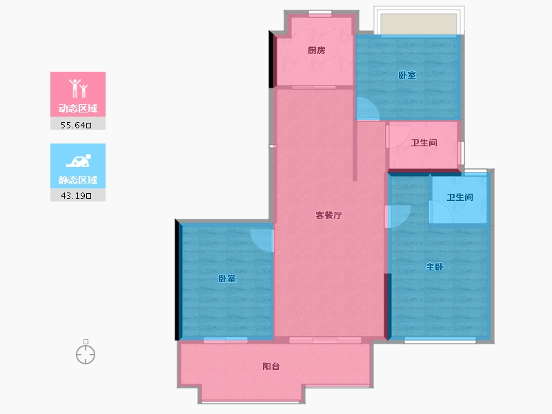 安徽省-阜阳市-东湖世纪城-90.06-户型库-动静分区