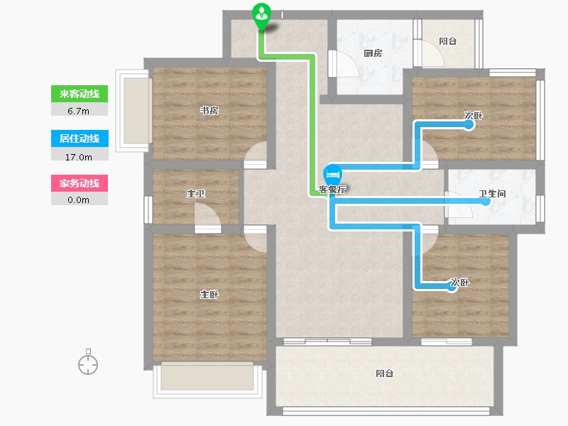 四川省-成都市-成都长虹天樾-104.26-户型库-动静线