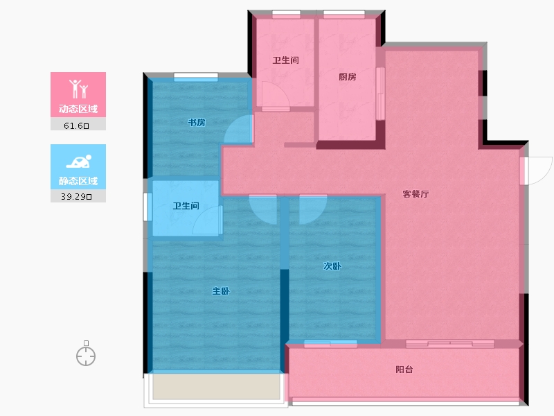 浙江省-台州市-悦都天华-90.40-户型库-动静分区