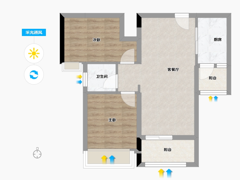 广东省-江门市-联合高峰汇-52.20-户型库-采光通风