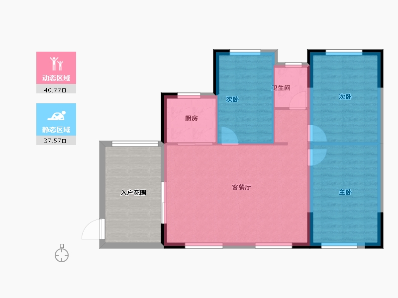 湖北省-宜昌市-盛泰玫瑰园-82.50-户型库-动静分区