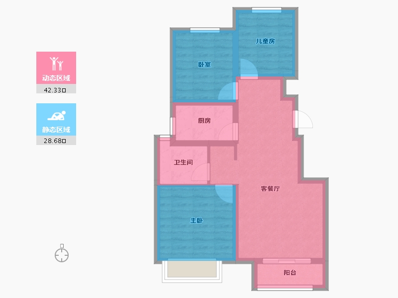 河北省-沧州市-百丰·天禧-62.54-户型库-动静分区