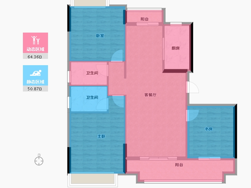 安徽省-阜阳市-石榴林语春晓-104.70-户型库-动静分区