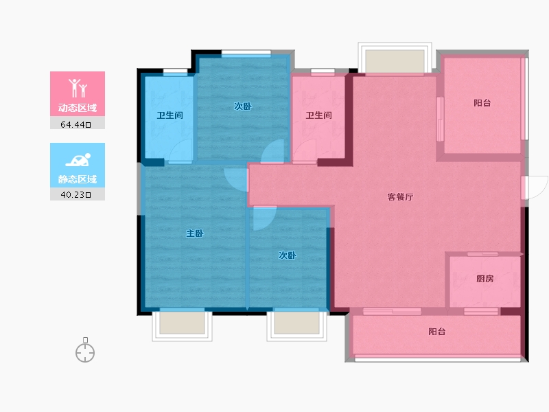 广东省-江门市-江悦城公园里-94.00-户型库-动静分区