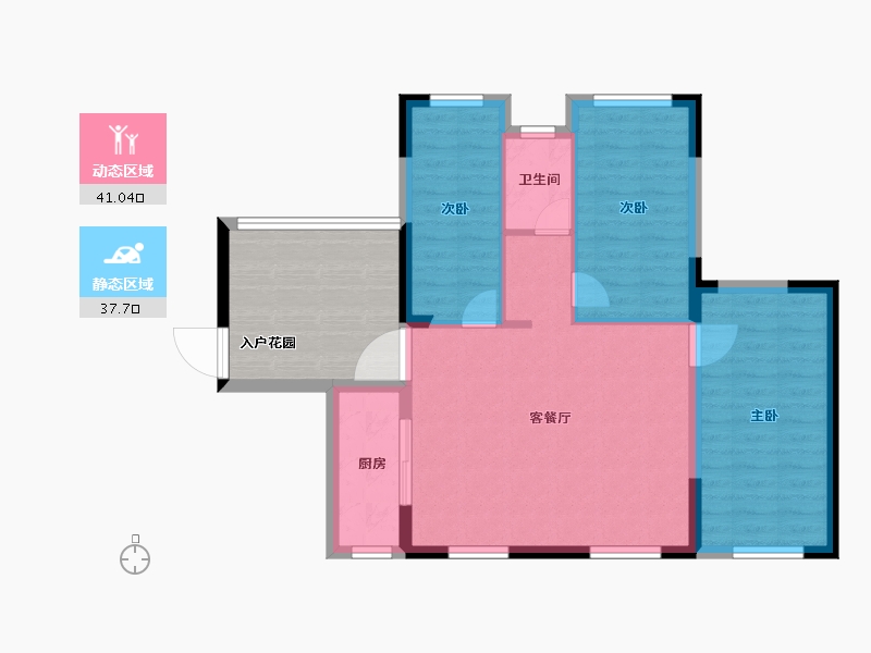 湖北省-宜昌市-盛泰玫瑰园-82.88-户型库-动静分区