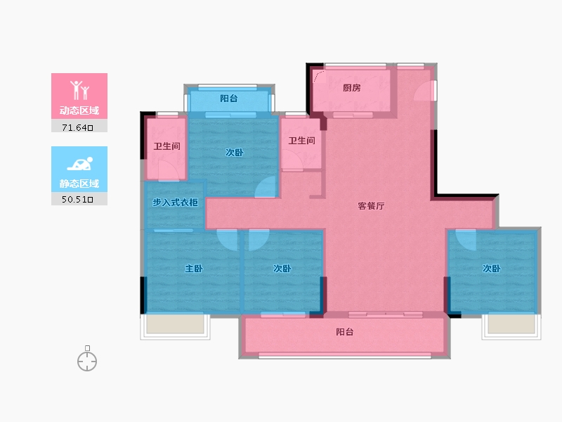 福建省-三明市-港务山水瑞晟园-110.20-户型库-动静分区