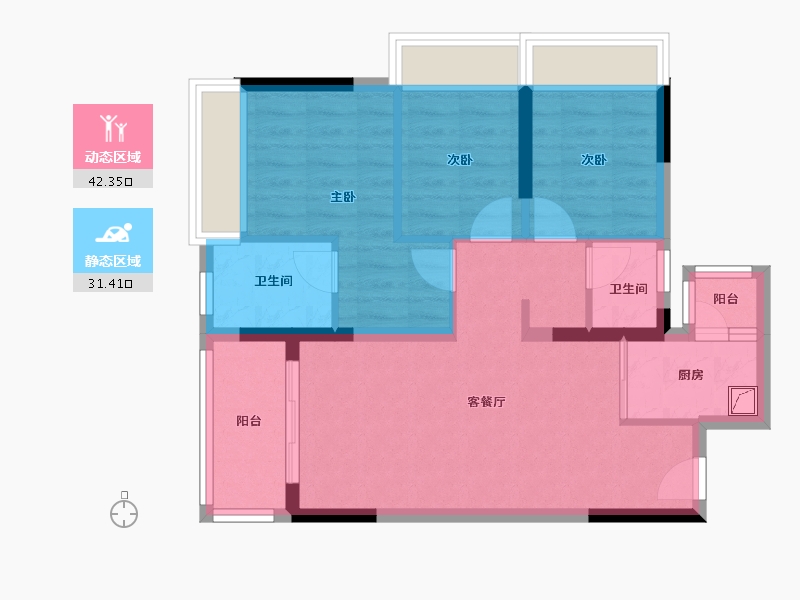 广东省-清远市-山水名成-64.93-户型库-动静分区